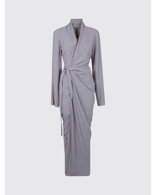 Rick Owens Purple Asymmetric Silk Blend Dress