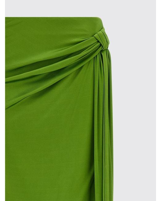 Elisabetta Franchi Green Jersey Long Skirt