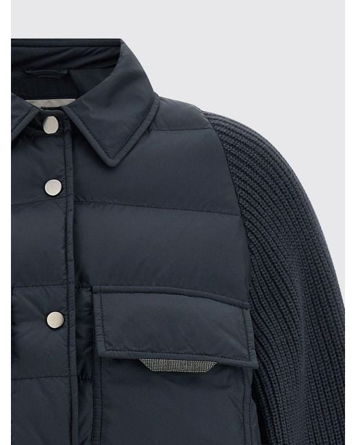 Brunello Cucinelli Blue Short Quilted Down Jacket