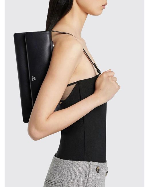 Courreges Black CourrÈ Ges Cuff Leather Shoulder Bag With Adjustable Strap