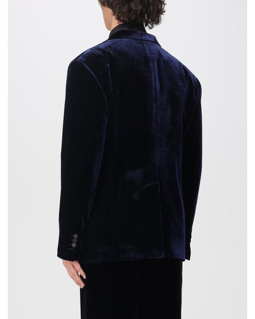 DSquared² Blue Velvet Single Breasted Blazer for men