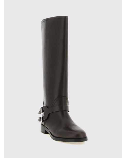 Pinko Black Knee-High Biker Boots