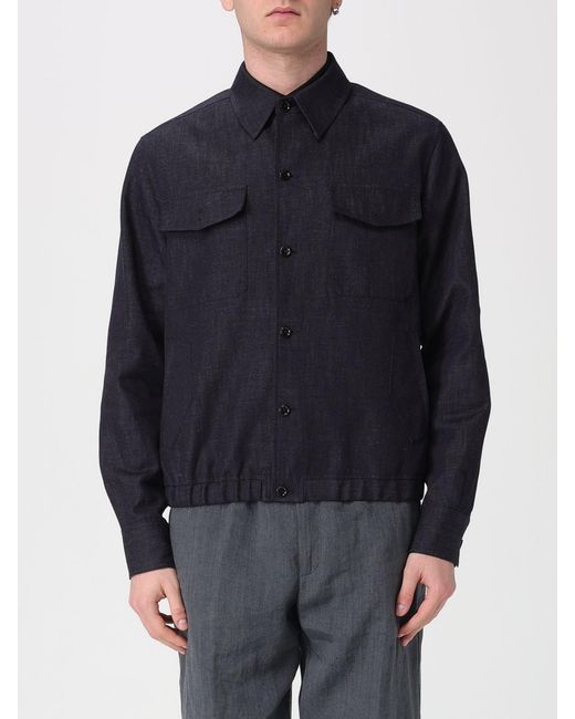 Lardini Blue Cotton Shirt Jacket for men