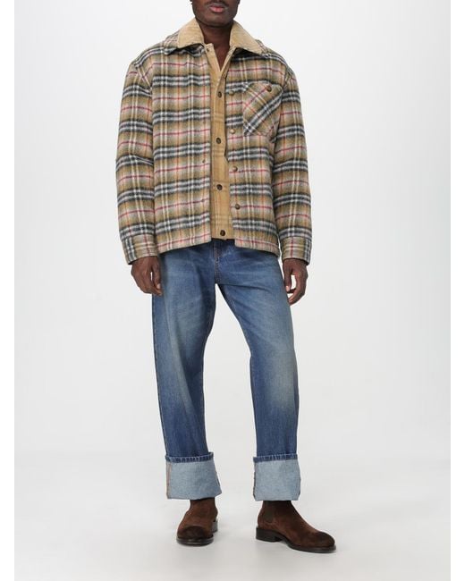 Burberry Gray Check Wool Jacket for men