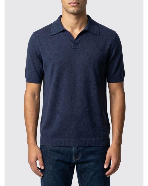 Roberto Collina Blue Cotton Knit Polo Shirt for men