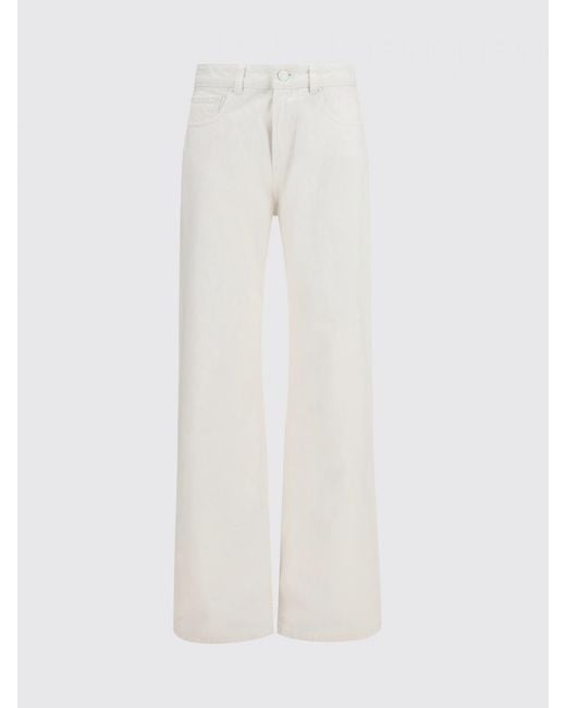 AMI White Cotton Denim Straight Jeans