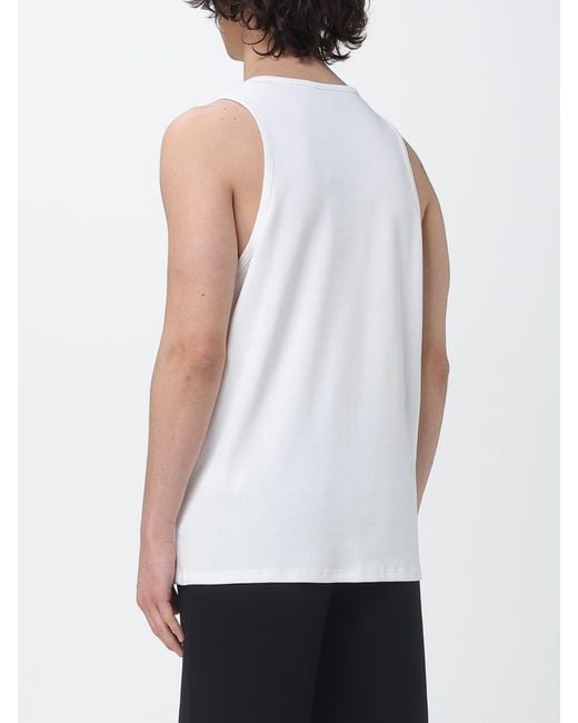 ARMANI EXCHANGE White Jersey Tank Top With Embroidered Logo for men