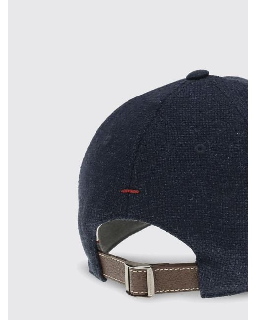Brunello Cucinelli Blue Linen Blend Baseball Cap for men