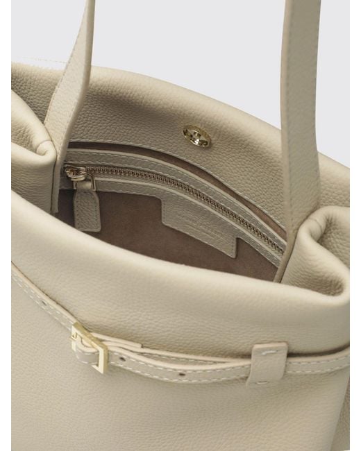 MANU Atelier Natural Du Jour Grained Calfskin Shoulder Bag With Flat Handle