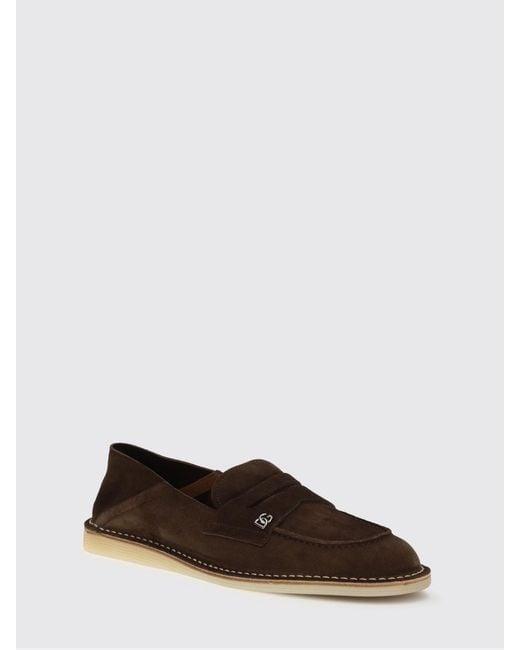 Dolce & Gabbana White Dolce &Amp Gabbana Suede Loafers for men