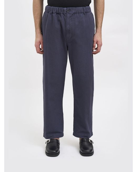 Paura Blue Cotton Trousers for men