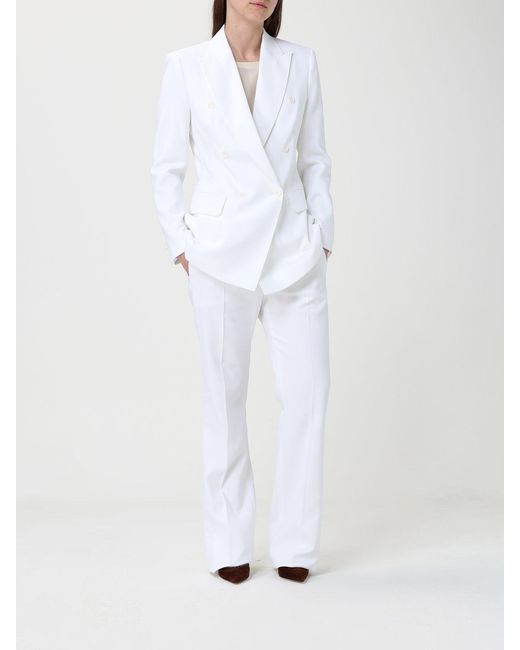 Max Mara White Cecina Classic Cotton Trousers