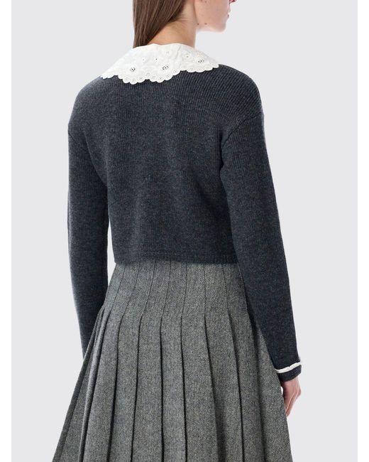 Self-Portrait Gray Wool Cardigan