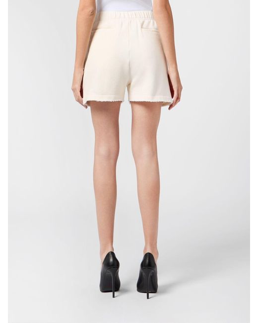 Philipp Plein White Jersey Jogging Shorts With Drawstring Waist And Tonal Logo