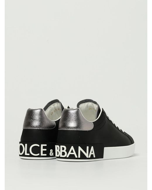 Dolce & Gabbana Black Low-Top Leather Sneakers for men