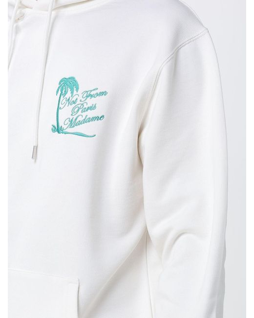 Drole de Monsieur White Cotton Hoodie for men