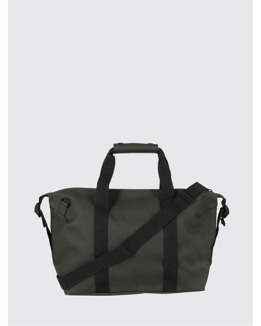 Rains Black Hilo Weekend Small Waterproof Travel Bag With Adjustable Shoulder Strap for men