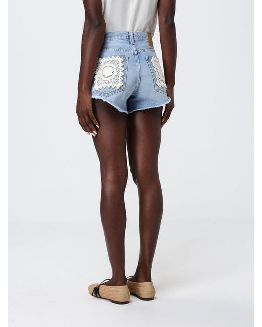 Alanui Blue Denim Shorts