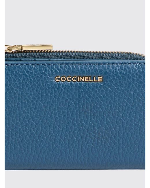 Coccinelle Blue Metallic Soft Grained Leather Wallet