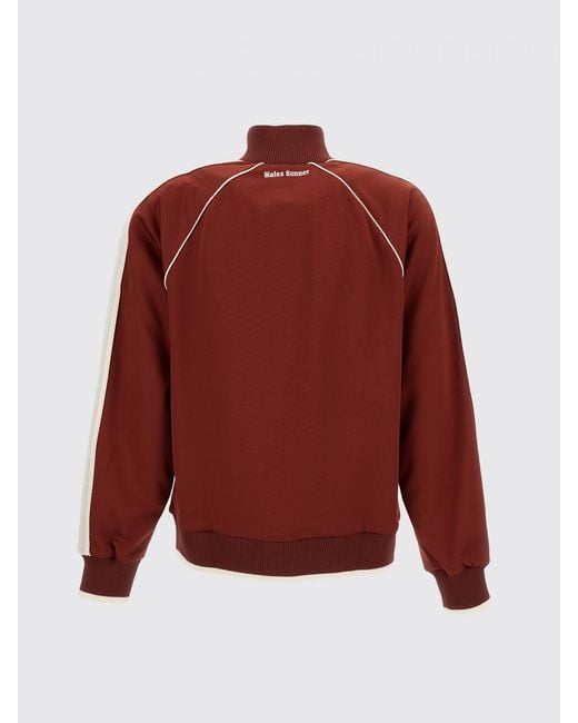 Wales Bonner Red Cotton-Blend Track Jacket Sweatshirt With Zip And Contrast Trims