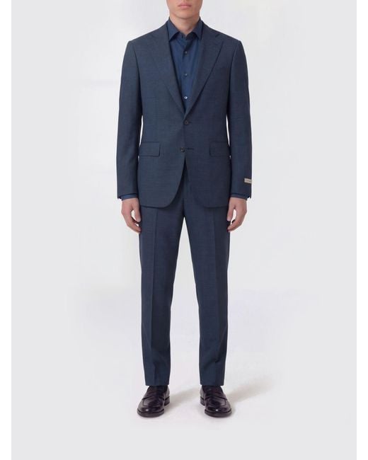 Canali Blue Wool Single-Breasted Suit for men