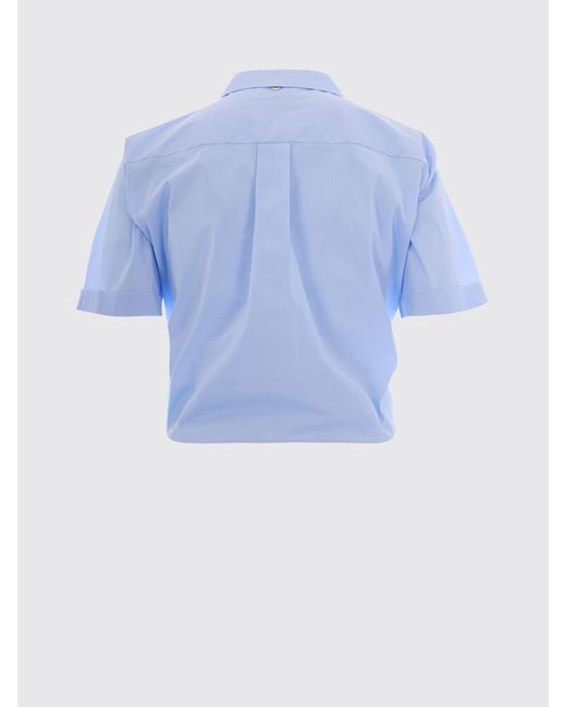 Liu Jo Blue Cropped Cotton Shirt