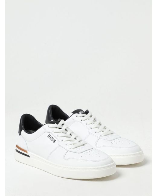 Mens hugo boss white trainers deals