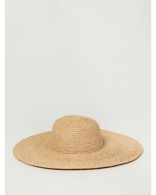 Karl Lagerfeld Natural Raffia Hat With Embroidered Logo