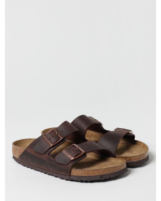 Birkenstock Brown Arizona Oiled Leather Sandals for men