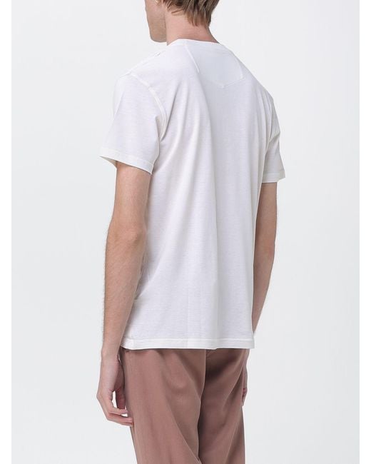 PT Torino White Cotton And Silk T-Shirt for men
