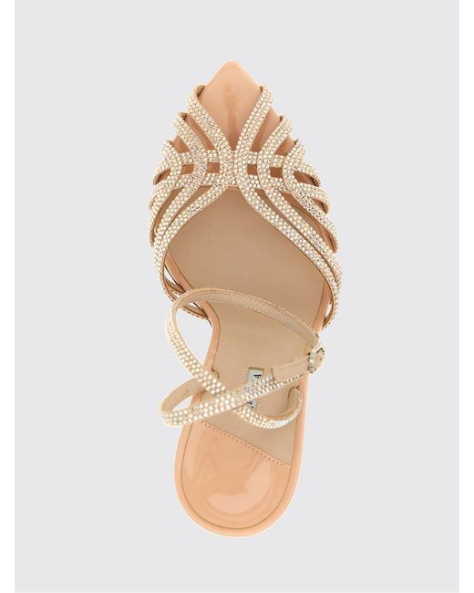 Le Silla Pink Divina Patent Leather And Rhinestone Sandals