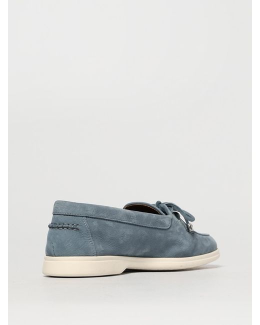 Edhen Milano Blue Nubuck Boat Loafers Edhén Milano for men