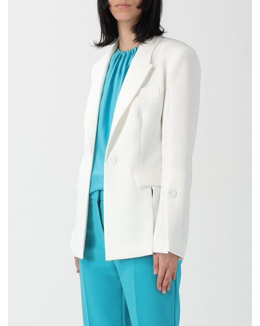 Pinko White Single Breasted Crepe Blazer