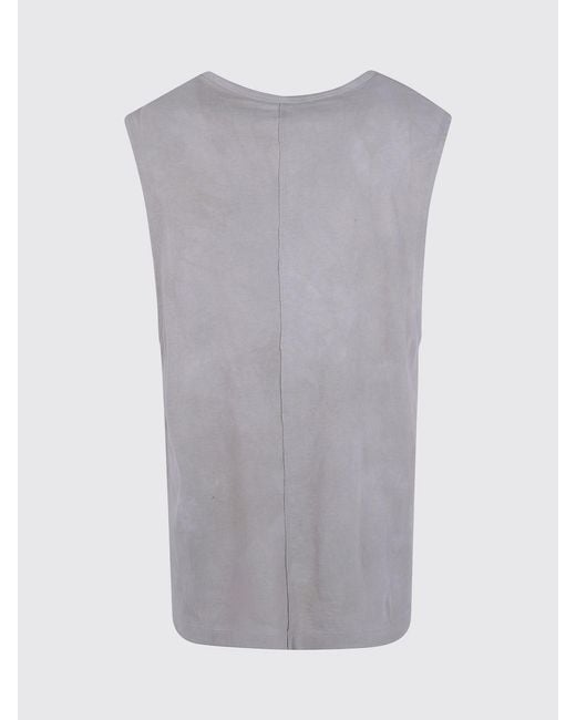 Ziggy Chen Gray Graphic Print 100% Cotton Tank Top With Crew Neck for men