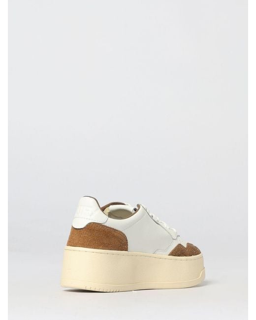 Autry Natural Medalist Platform Leather Sneakers