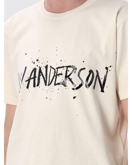 J.W. Anderson Blue Cotton Crew Neck T-Shirt With Logo for men