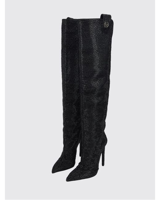 Philipp Plein Black Flat Ankle Boot