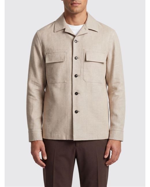 Zegna Natural Linen Blend Overshirt for men