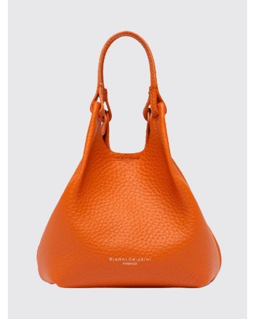Gianni Chiarini Orange Dua Hammered Leather Bag