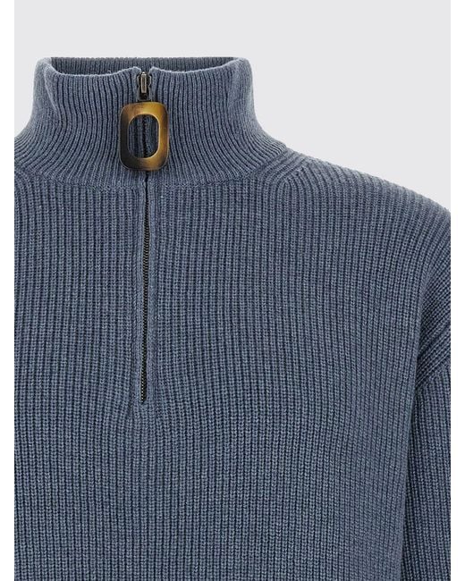 J.W. Anderson Blue High-Neck Half-Zip Jumper for men