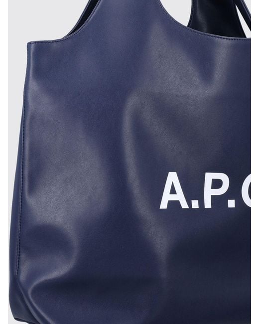 A.P.C. Blue Large Ninon Tote Bag for men