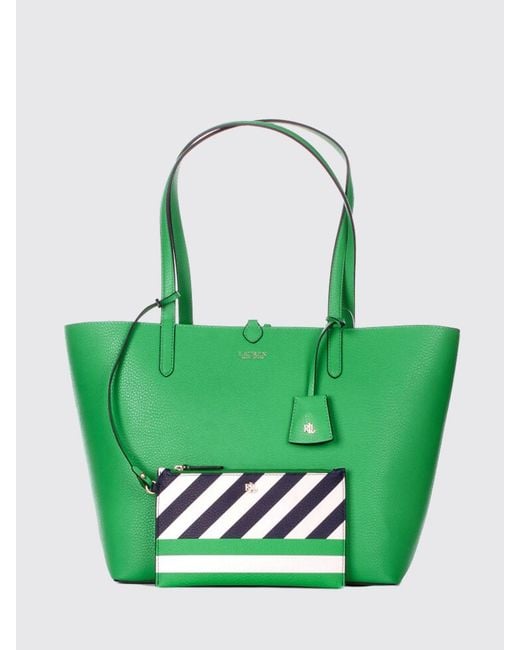 Ralph Lauren Green Reversible Faux Leather Bag