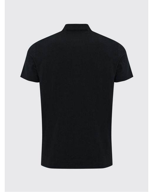 Rrd Black Long-Sleeved Stretch-Cotton Polo Shirt With Classic Collar for men