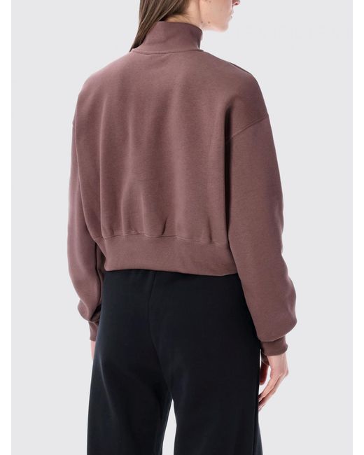 Nike Purple Cotton Blend Sweatshirt With Half Zip