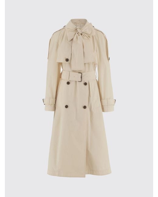 Burberry Natural Double-Breasted Cotton Blend Trench Coat