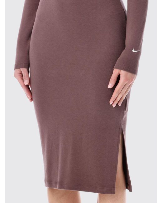 Nike Purple Technical Fabric Dress With Logo