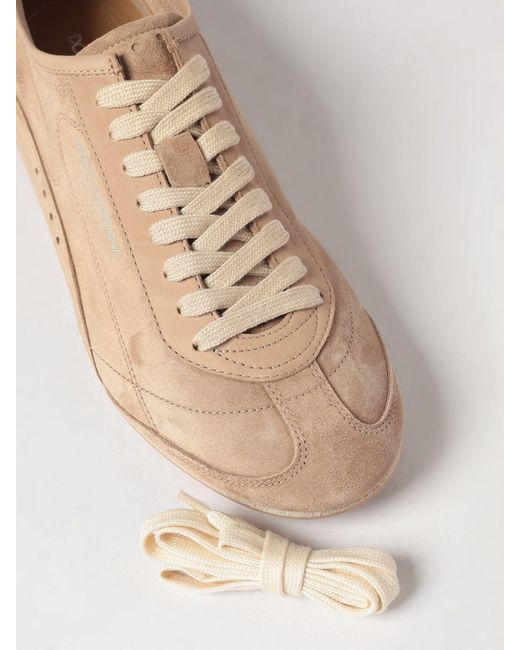 Dolce & Gabbana Natural Dolce &Amp Gabbana Lipari Suede Calfskin Sneakers With Printed Logo for men