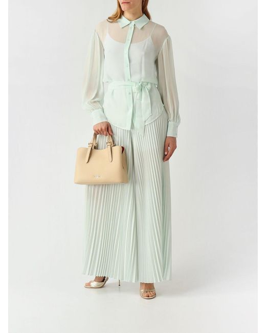 Twinset Green Pleated Crêpe Trousers