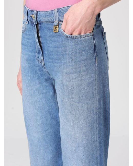 Elisabetta Franchi Blue Straight Cotton Denim Jeans