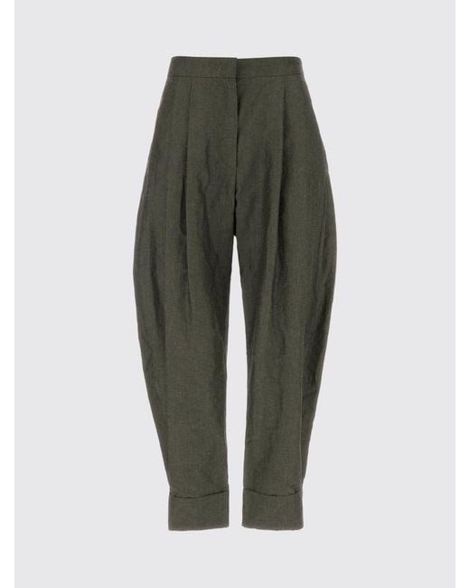 PT Torino Black Cropped Fit Cotton And Linen Trousers